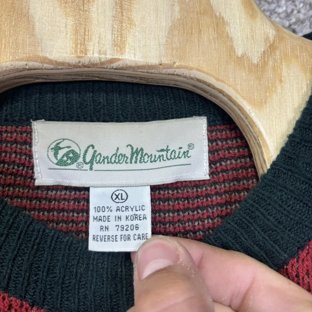 Vintage 90s Gander Mountain Sweater Mens XL Duck Hunting Graphic Knit Pullover